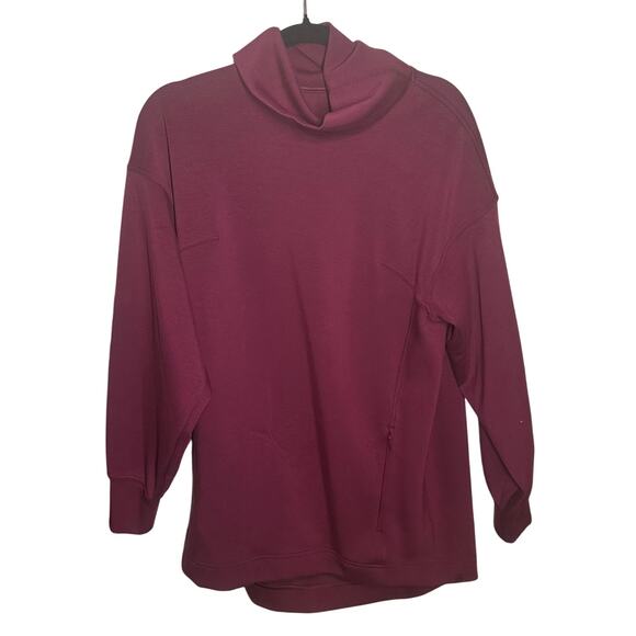 Lululemon Women's Modal Blend Turtleneck Tunic Maroon Athleisure Pullover Size 6 - Picture 1 of 5